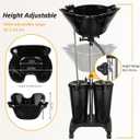 Portable Shampoo Bowl with Electric Pump, Plastic Shampoo Unit with 2 Bucket and Drain Hoses, Basin Height Adjustable Portable Salon Sink for Home Salon Use, Large