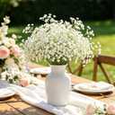 Yastouay Babys Breath Artificial Flowers, 12Pcs Fake White Babys Breath Flowers Artificial Bulk, Real Touch Faux Babies Breath Gypsophila Bouquet for Wedding Floral Arrangement Party Decor