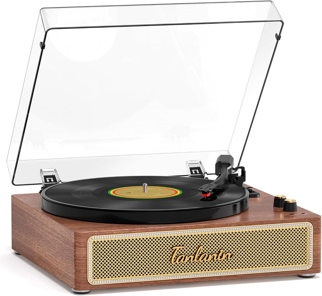 Full-Size Vintage 3-Speeds Record Player with Built-in Speakers