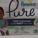 Pampers Pure Baby Diapers, Size 4 (22-37 lbs), 108, Up to 100% Leakproof, Premium Hypoallergenic Soft Diapers