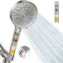 Cobbe Filtered Shower Head with Handheld, 6 Spray Modes, Water Softener Filters - Remove Chlorine, Reduce Dry Skin - Brushed Nickel