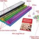 Jongyance American Mahjong Game Set, Mahjong Tile Set, Blcak Bag,166 White Tiles, 4 All-in-One Color Rack/Pushers, 100 Chips, 1 Wind Indicator
