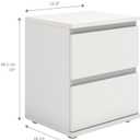 Tvilum 2 Drawer Bedroom Nighstand, White, 15.83 in X 13.39 in X 18.98 in