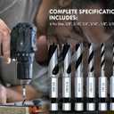 Stubby Brad Point Wood Drill Bit Set, 6pcs Hex Shank Short Length Drill Bit Set with Double Flutes Design for Carpenter Woodworking and All Types of Wood (3/32" - 3/8")