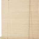 Bamboo Roller Blinds Shades,Outdoor Bamboo Roll Up,Vertical Lifting,Natural,Breathable,Waterproof Roller Shades for Privacy Protection,Sun Shade,Blackout,Ventilation,Easy Installation,72x72inWxH (72"W x 72"H, Bamboo Log Color)