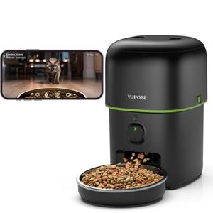 Automatic Cat Feeder with Camera - 5G WiFi Auto Cat Food Dispenser, 1080P HD Video with Night Vision, 1-15 Meals, 1-99 Portions, 2-Way Audio, Keeps Food Fresh, Timed Pet Feeder Also for Dogs