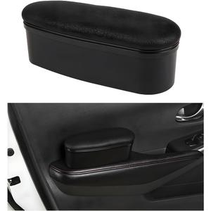 Car Armrest Support Cover, Left Side Door Armrest Cushion Pad Extender with Storage Box, Anti-Slip & Waterproof Leather Driver Left Arm Rest Storage Cover, Car Accessories (Black, Style 1)