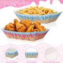 100 Pack 2Lb Baseball Snack Trays Ice Cream Drip Birthday Decorations, Baseball Paper Food Boat Trays, Ice Cream Drip Disposable Serving Boat Plate for Snack Popcorn Bakery Dessert Sandwich
