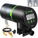 Automatic Fish Feeder for Aquarium, Auto Fish Food Dispenser with Timer and Feeding Ring, Moisture-Proof, Smart Fish Tank Vacation Feeder with 2 AAA Batteries (Black)