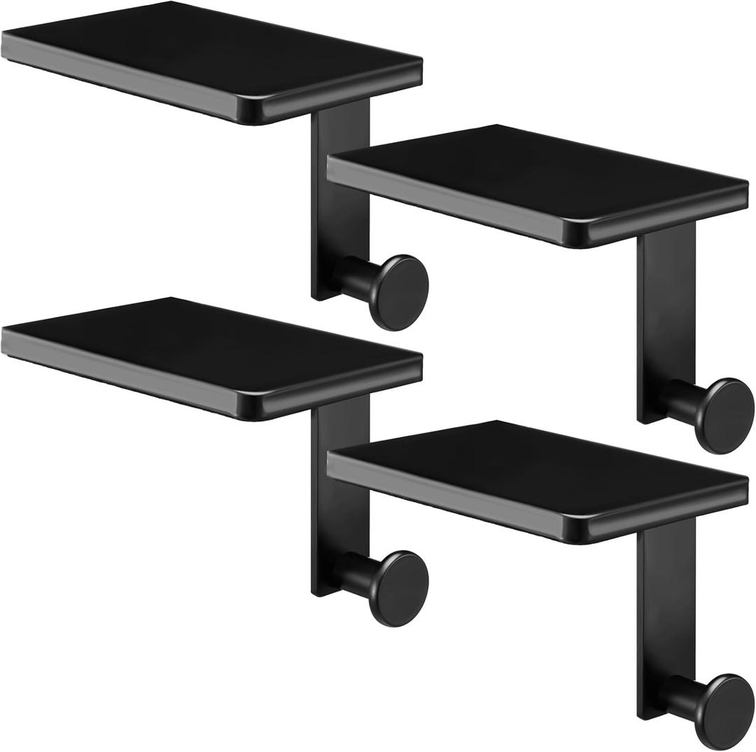 Landhoow Christmas Stocking Holder Christmas Stocking Hanger for Mantel Heavy Duty Xmas Hook with Non Slip Protective Pad Mantel Hook for Mantle Fireplace Home Shelf(Black,1 Pcs)