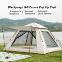 Instant Pop Up Camping Tent for 4-6 Person, 2 Mesh Windows & 2 Doors, Easy Set Up with Vestibule & Rainfly
