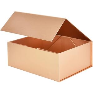 BEISHIDA Gold Gift Box 11 X 9 X 4.4inch, Gift Boxes with Magnetic Closure Lids for Father's Day Mother's Day Presents, Bridesmaid Proposal Christmas Valentine Thanksgiving (1 Count (Pack of 1))