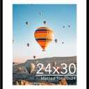 JCJMY 24x30 Picture Frame with 20x24 Mat, Display Photo 20x24 with Mat or 24 x 30 Without Mat, Wall Hanging Large 24 by 30 Poster Frame with Plexiglass, Black