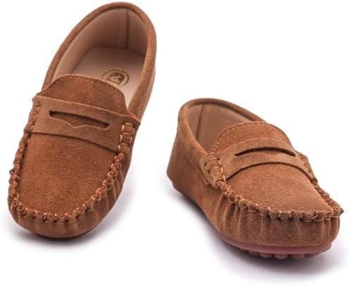 DADAWEN Kids' Soft Suede Slip On Loafers 1