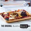 Farberware Build-A-Board Bamboo Cutting Board with Built-In Compartments & Clear Locking Lid, Black Handles Charcuterie, Snack Tray, Food Prep and Serving Platter