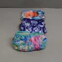 Langsprit Washable Female Dog Diapers (3 Pack) - No Leak Reusable Diapers for Doggy Female in Period - Highly Absorbent Dog Heat Panties with Adjustable Snaps Colourful M Size