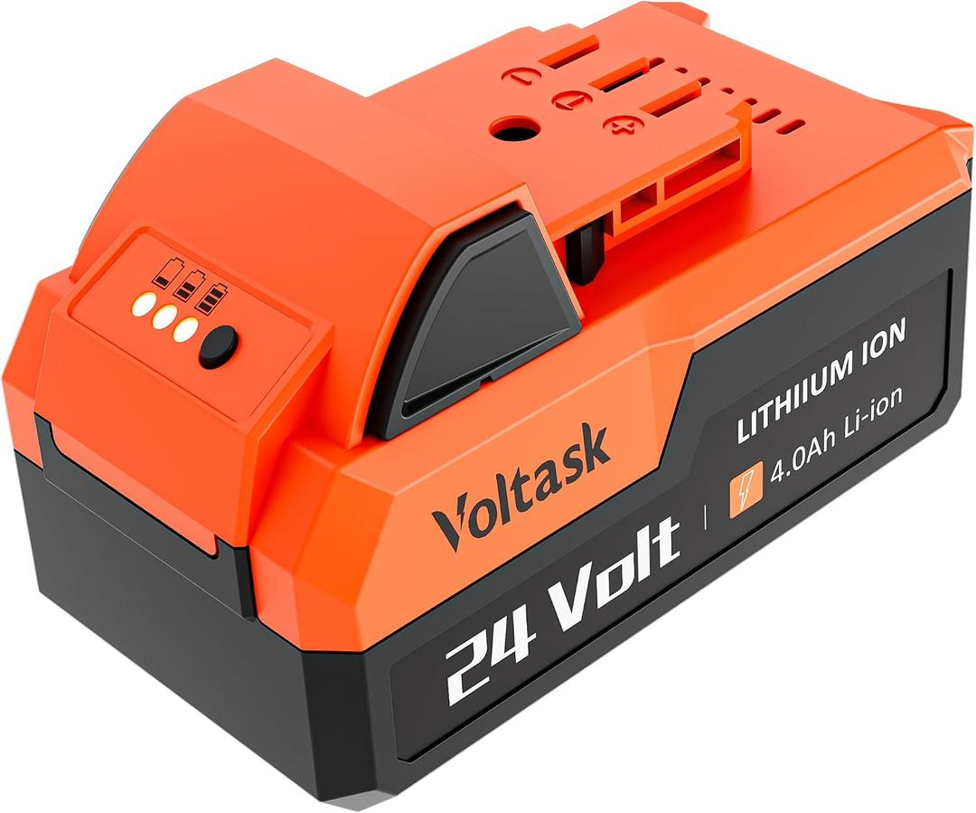 VOLTASK 24V 4.0AH Lithium-Ion Battery Replacement for Cordless Snow Shovel and Cordless Snow Blower