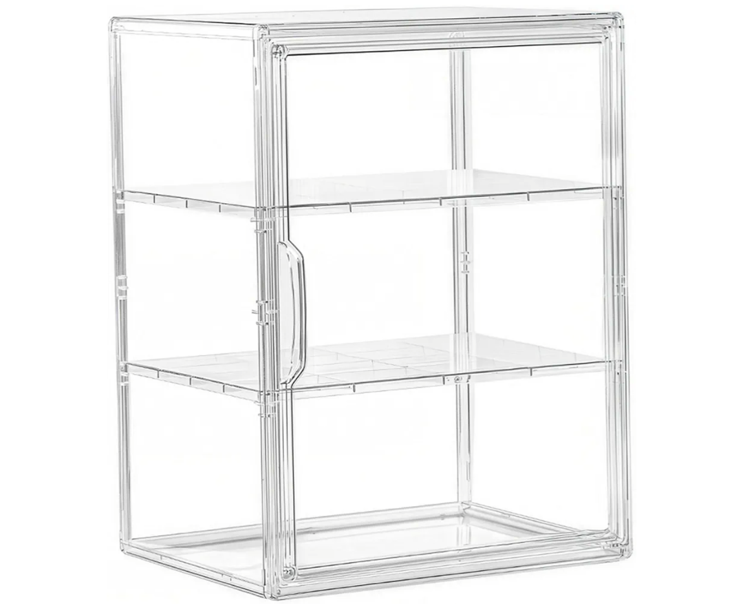 Pastry Display Case, Clear Bread Box, Bakery Display Case for Kitchen Countertop, Cookie Stand with 2 Removable Dividers for Kitchen Bakeries,