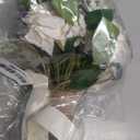 Wedding Bouquets for Bride Bridesmaid,White Champagne Artificial Roses Flowers for Wedding Church Decoration (6.5in)