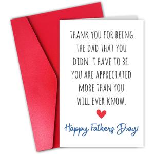 30 x Father's Day Card Gift for Stepdad, Heartfelt Bonus Dad Appreciation, Chosen Father Thank You Greeting Card
