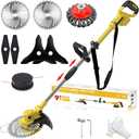 Weed Wacker Cordless for Dewalt 20V MAX Battery, 4-in-1 Battery Powered Weed Eater, String Trimmer with 5 Types of Blades, for Lawn, Yard and Bush Trimming (No Battery) (Yellow)
