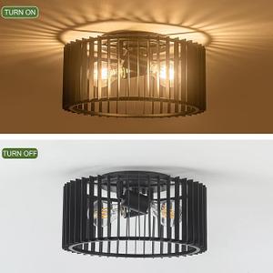 Modern Black Flush Mount Ceiling Light Fixture, Farmhouse Light Fixture for Kitchen, Bedroom, Entryway Porch Foyer Living Room < Bulb NOT Included >