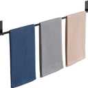 Alise Adhesive Towel Bar, 28 Inch Towel Racks for Bathroom SUS 304 Stainless Steel, Long Bathroom Towel Holder No Drill, Strong Self Adhesive Towel Bar, Matte Black