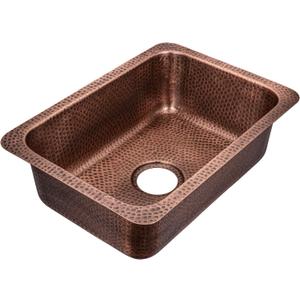Monarch Abode Kitchen & Bar Sink  21-inch Milan Dual Mount Drop in Kitchen Sink, Hand Hammered Pure Copper Sinks, Drop in Bar Sinks or Undermount, Deep Single Rectangular Bowl