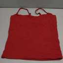SUUKSESS Women Double Line Square Neck Tank Top Summer Y2K Going Out Basic Cami Shirt (Red, S)
