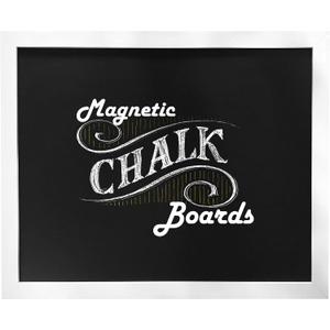 Loddie Doddie Magnetic Chalkboard - 18 x 22 in, White Frame, Wall Mount - Stain-Resistant Easy-Erase Magnetic Board - Photo & Note Display Magnet Board - Creative Fun Chalkboard for Kids