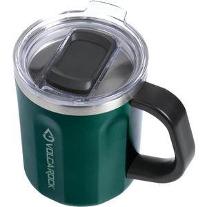 16 Oz Coffee Mug with Handle and Lid, BPA Free Coffee Cup, Keep Cold 6 Hours and Keep Warm 5 Hours, Great Tea Mug for Home Offie and Outdoor Use (Deep Green)