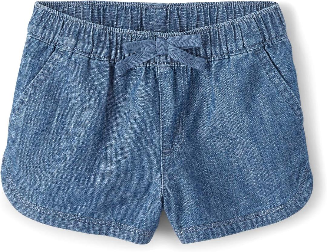 The Children's Place Baby Girls' and Toddler Pull on Chambray Shorts