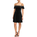 Kensie Women's Velvet Off The Shoulder Fit & Flare Mini Dress, 10