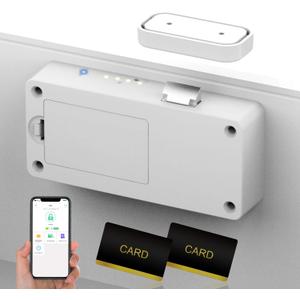 Anweller Smart Cabinet Lock, Hidden No Drill Adhesive Baby Proofing Child Proof Drawer Locks, Keyless RFID Bluetooth Cabinet Locks for Adults File Kitchen Cupboard Closet Liquor - White