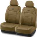 Skechers Memory Foam Car Seat Covers,Lycra Fabric Seat Covers, Car Seat Covers Front Seats Airbag Compatible, Automotive Comfort Protection for Most Cars,Trucks, SUVs(Brown)