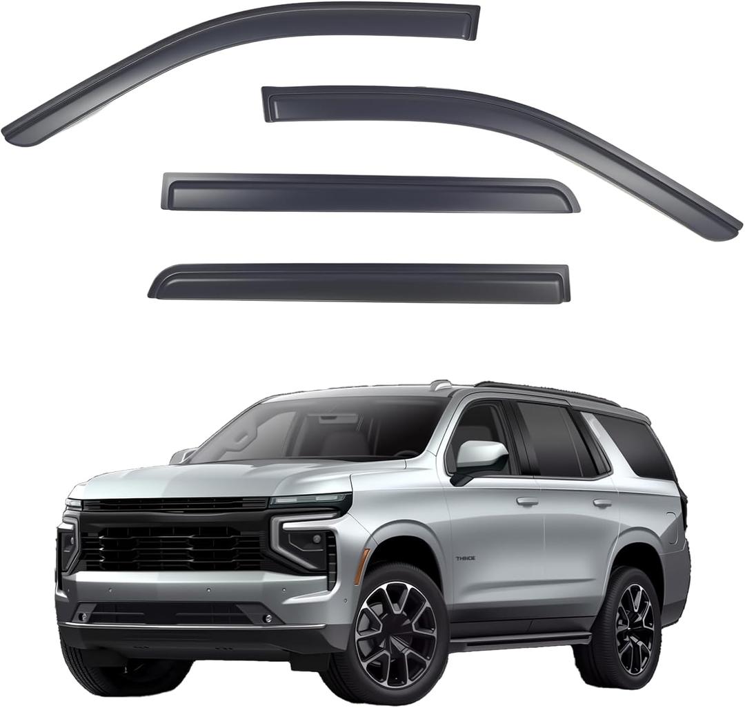 Window Visors Rain Guards Compatible with 2021-2026 Chevy Tahoe, Out-Channel Side Window Wind Deflectors Vent Shades Accessories for 21-26 GMC Yukon (Not for Yukon XL), 2022 2023 2024 2025