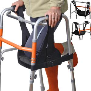 Knee Sling for Walker, Adjustable Cushioned Knee Support for Non Weight Bearing, Alternative to Knee Scooters & Crutches for Surgery Recovery, Walker Accessories for Foot/Ankle Injuries (Black)