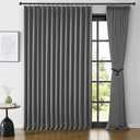 KEQIAOSUOCAI Extra Wide Blackout Curtains 90 Inches Long, Pinch Pleated Curtains for Sliding Door/French Door Room Divider Panels for Living Room 100 Inch Width 100x90 Grey