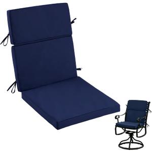 High Back Patio Chair Cushions, 21x20 Waterproof & Fade-Resistant Outdoor Dining Chair Cushions, Indoor/Outdoor High Back Cushion, Seat Pad for Glider and Lawn Chair, Navy Blue