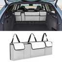 Alieemo Car Trunk Organizer, Waterproof Collapsible Cargo Bag with 4 Pockets,Backseat Hanging Large Storage with Adjustable Straps, Sturdy Space Saver Frees Trunk Floor for SUV, Truck (white lime)