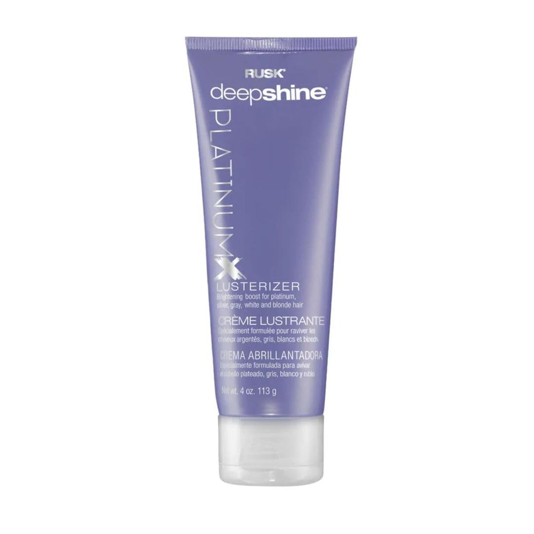 RUSK Deepshine PlatinumX Violet Lusterizer - Color Enhancing Styling Cream for Bleached Hair - Hair Styling Products for Brassiness, Frizz Control & Shine (4 oz)