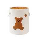 Kids Laundry Basket Nursery Hamper Baby Laundry Basket Stuffed Animal Toys Storage Baskets for Toddler Room Decor, Dirty Clothes Hampers with Drawstring Closure for Bedroom/Living Room/Nursery, Bear, 15.75"L x 15.75"W x 18.11"H