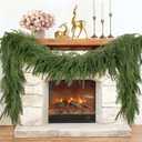 Christmas Garland Norfolk Pine Garlands Artificial Greenery Garland for Mantle Table Fireplace Stairs Christmas Decor Garland Windows Porches Holiday Garlands Indoor Outdoor Decoration (5FT)