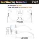 112 Pack Safety Glasses Crystal Clear (Bulk Pack of 24+4) Unisex Anti-Scratch Protective Goggles Impact Resistant Lens Eyewear with ANSI Z87.1 Certified for Construction, Shooting and Laboratory