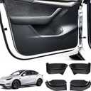 Door Side Storage Box 4PCS Compatible with Tesla Model Y 2021-2024 Replacement for Tesla Model Y Door Protector Interior Accessories Front and Rear Door Tray Organizer TPE Door Slot Tray Mats