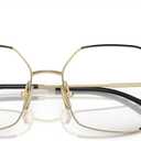 Vogue Eyewear womens Vo4297t Titanium Hexagonal Prescription Eyewear Frames (Top Black/Light Gold/Demo Lens)