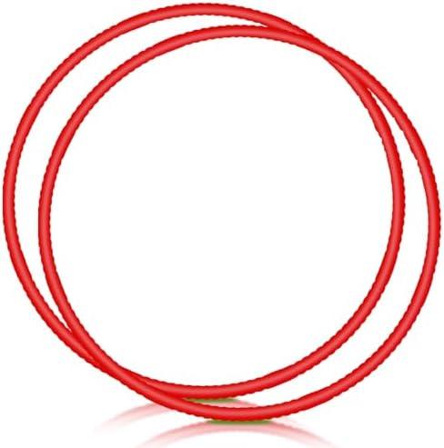 WinnerWhy 2 Pcs Toy Hoop Exercise Hoop Detachable Adjustable Plastic Toy Ring Playground Equipment for School Colored Circles Exercise Ring for Teens Dog Agility Equipment(Red,23 Inch)