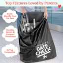 J.L. Childress Gate Check Bag for Single & Some Double Strollers - Travel Bag for Airplane, Fits Most Standard Baby Strollers, Airport Accessories Gate Check, Flying Essentials - Black