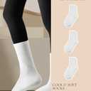 HAVE A TREE 3-6 Pack Womens Crew Lightweight Thin Casual Calf Socks Size 6-11 (White)