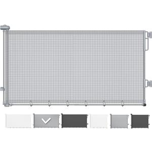 Cumbor 37-55" Retractable Baby Gates for Stairs & Doorways, Hardware Mounted Mesh Dog & Pet Gate, Easy Walk Through, One-Hand Operation, Anti-Crawl Adjustable Safety Gate for Dog, Indoor Outdoor Grey